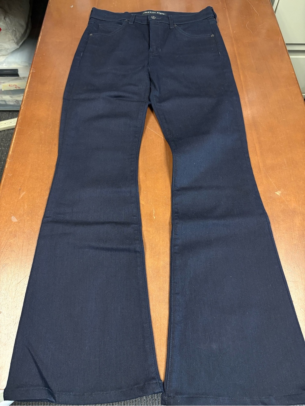 Veronica Beard Navy Flare Wide Leg Jeans